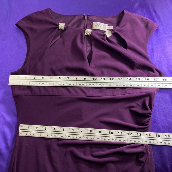 πEliza J Semi Formal soft flowing Cocktail Dress with Rhinestone Accents - Picture 9 of 16